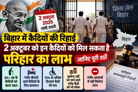 बिहार में कैदियों की रिहाई: 2 अक्टूबर 2026 को मिलेगी बड़ी राहत, जानिए किन दोषियों को मिलेगा परिहार का लाभ